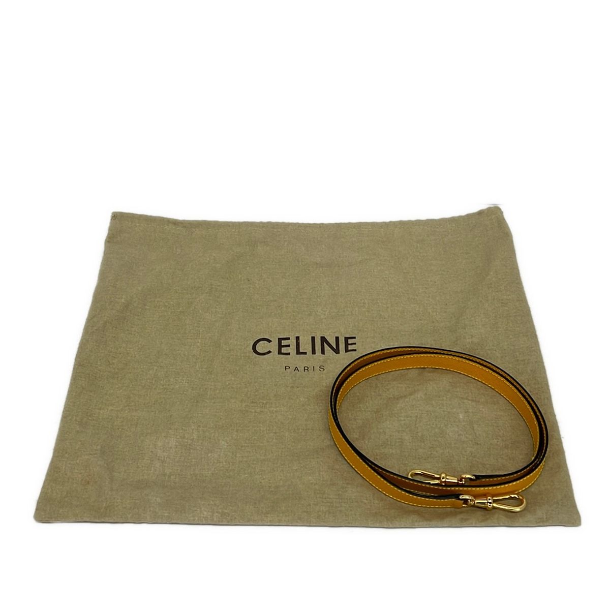 Celine Handbag Ganchini Yellow Leather — view 8