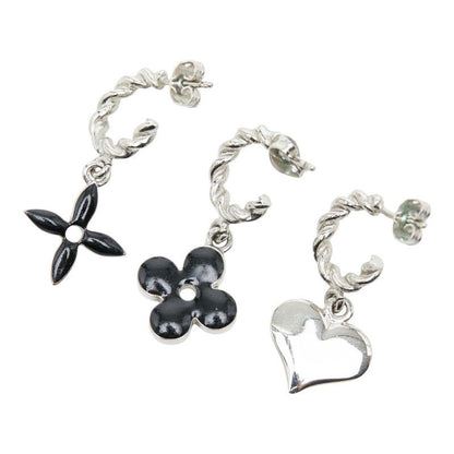 Louis Vuitton Boucle Dreille Sweet Monogram Earrings 3 Piece Set Silver Black — view 2
