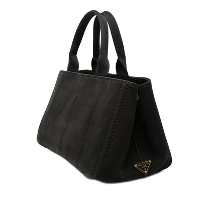 Prada Canapa Tote Black Canvas — view 2