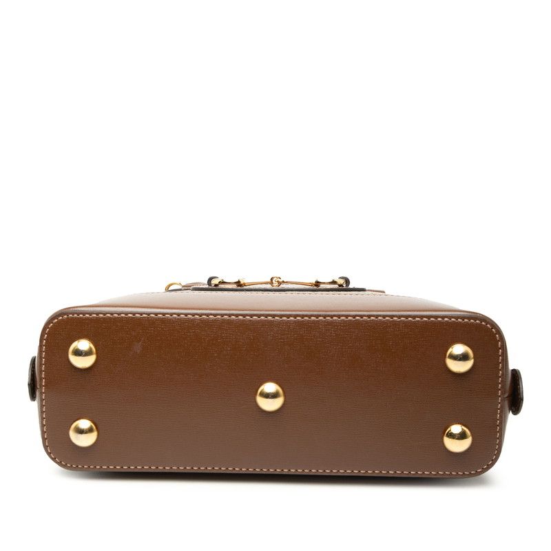 Gucci GG Supreme Horsebit 2-Way Shoulder Bag Beige Brown Leather — view 3