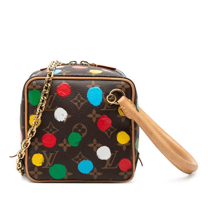 Louis Vuitton Yayoi Kusama Monogram Square Chain Shoulder Bag 2-Way Brown