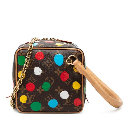 Louis Vuitton Yayoi Kusama Monogram Square Chain Shoulder Bag 2-Way Brown