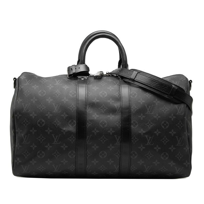 Louis Vuitton Monogram Eclipse Keepall Bandouliere 45 Boston Bag 2-Way Black