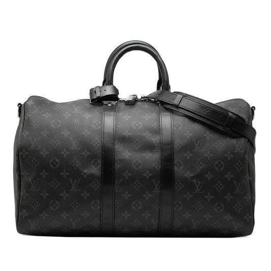 Louis Vuitton Monogram Eclipse Keepall Bandouliere 45 Boston Bag 2-Way Black