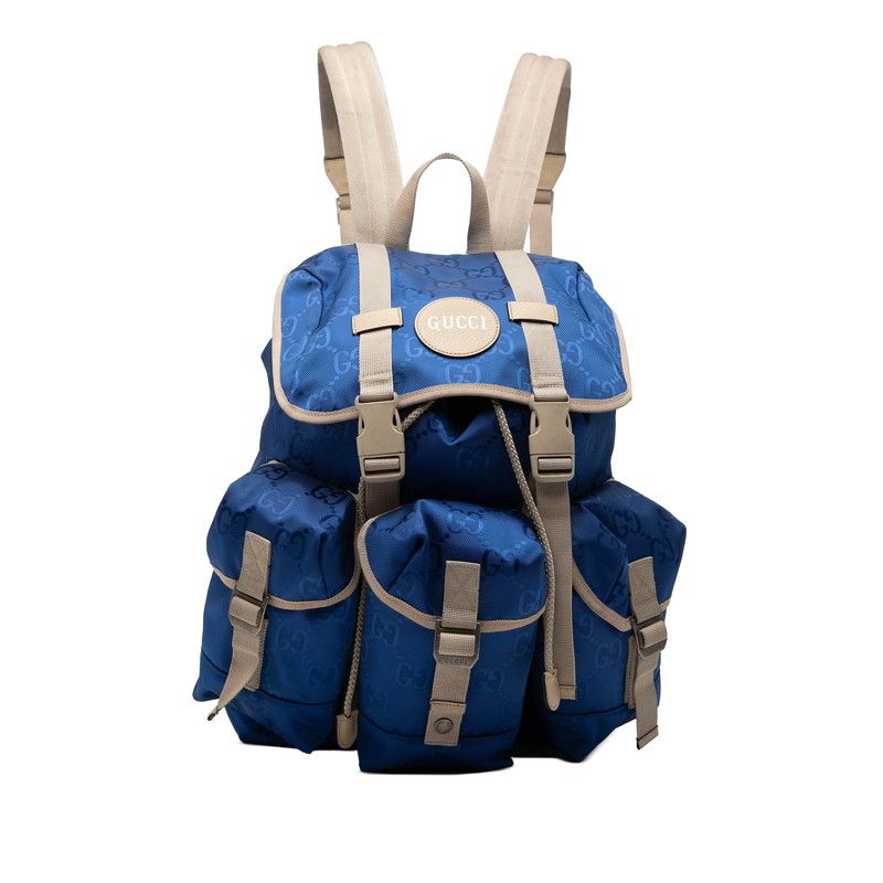 Gucci GG Nylon Off the Grid Backpack Blue Beige