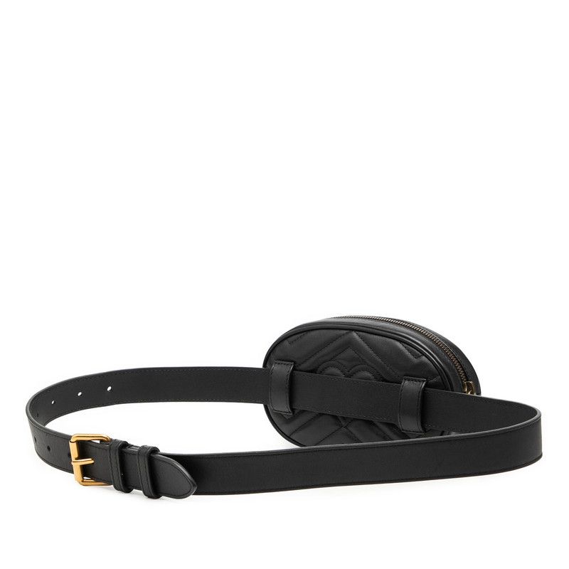 Gucci GG Marmont Quilted Belt Bag Black Leather — view 2