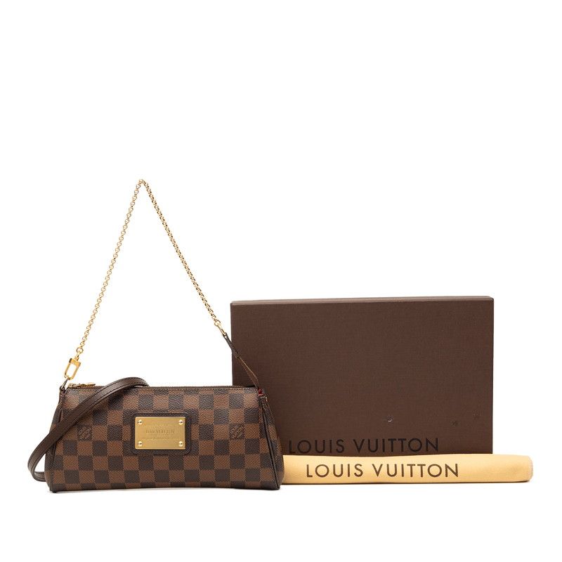 Louis Vuitton Damier Chain 2-Way Shoulder Bag Brown Leather — view 8