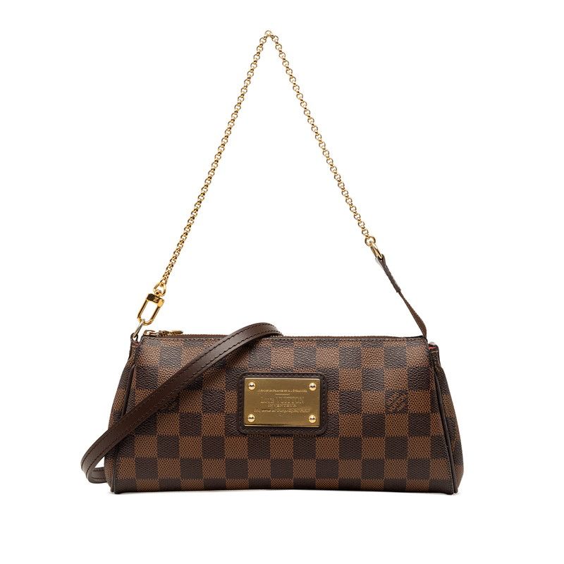 Louis Vuitton Damier Chain 2-Way Shoulder Bag Brown Leather