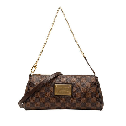 Louis Vuitton Damier Chain 2-Way Shoulder Bag Brown Leather