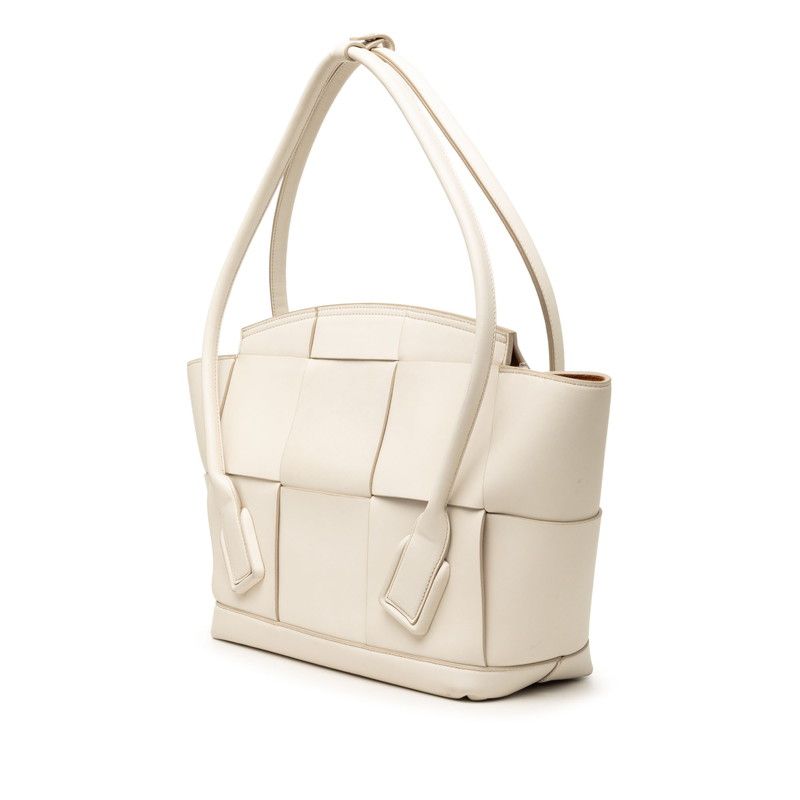 Bottega Veneta Maxi Intrecciato the Arco Tote Shoulder Bag White Leather — view 2