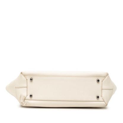Bottega Veneta Maxi Intrecciato the Arco Tote Shoulder Bag White Leather — view 3