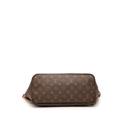 Louis Vuitton Monogram Neverfull MM Shoulder Bag Tote Brown Leather — view 3