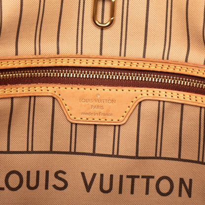 Louis Vuitton Monogram Neverfull MM Shoulder Bag Tote Brown Leather — view 5