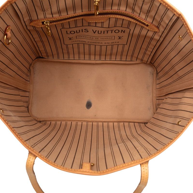 Louis Vuitton Monogram Neverfull MM Shoulder Bag Tote Brown Leather — view 4