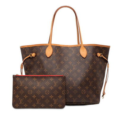 Louis Vuitton Monogram Neverfull MM Tote Shoulder Bag Brown Leather — view 6
