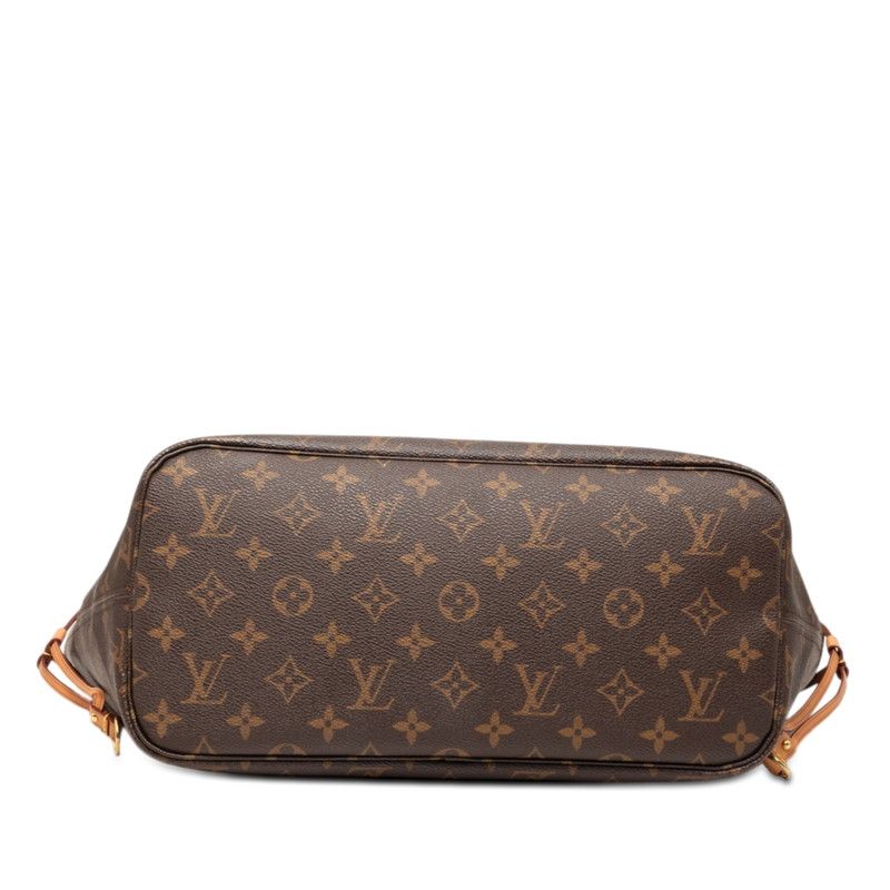 Louis Vuitton Monogram Neverfull MM Tote Shoulder Bag Brown Leather — view 3