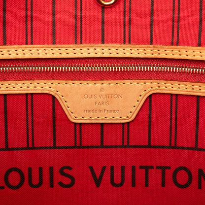 Louis Vuitton Monogram Neverfull MM Tote Shoulder Bag Brown Leather — view 5