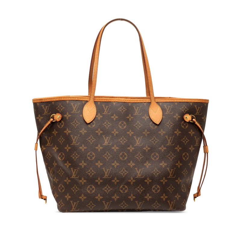 Louis Vuitton Monogram Neverfull MM Tote Shoulder Bag Fuchsia Wine Red Leather