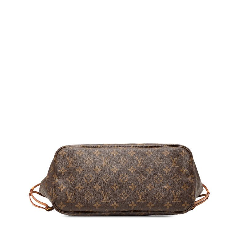 Louis Vuitton Monogram Neverfull MM Tote Shoulder Bag Fuchsia Wine Red Leather — view 3