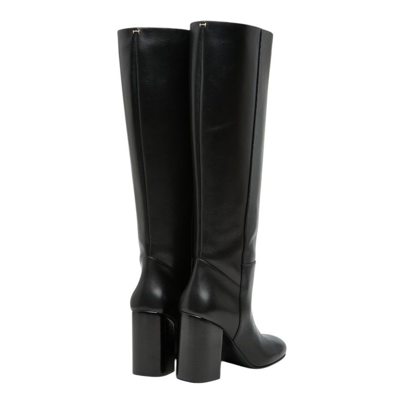 Hermes Ligier 90 Long Boots Heels 36.5 Black Calf — view 2