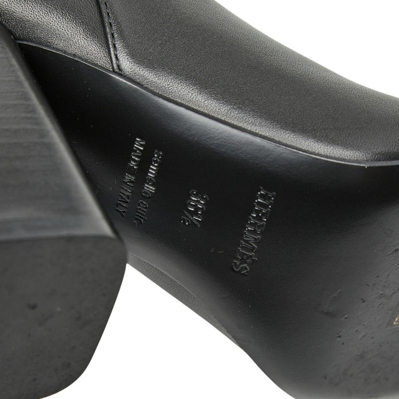 Hermes Ligier 90 Long Boots Heels 36.5 Black Calf — view 6