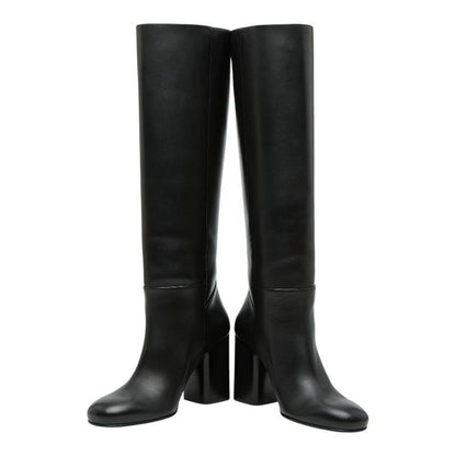 Hermes Ligier 90 Long Boots Heels 36.5 Black Calf — view 4