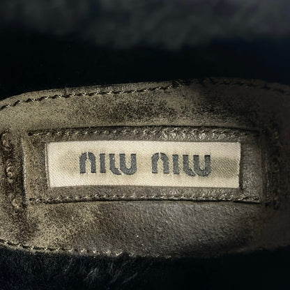 Miu Miu Sneakers 37.5 Khaki Black Visual Shearling — view 5