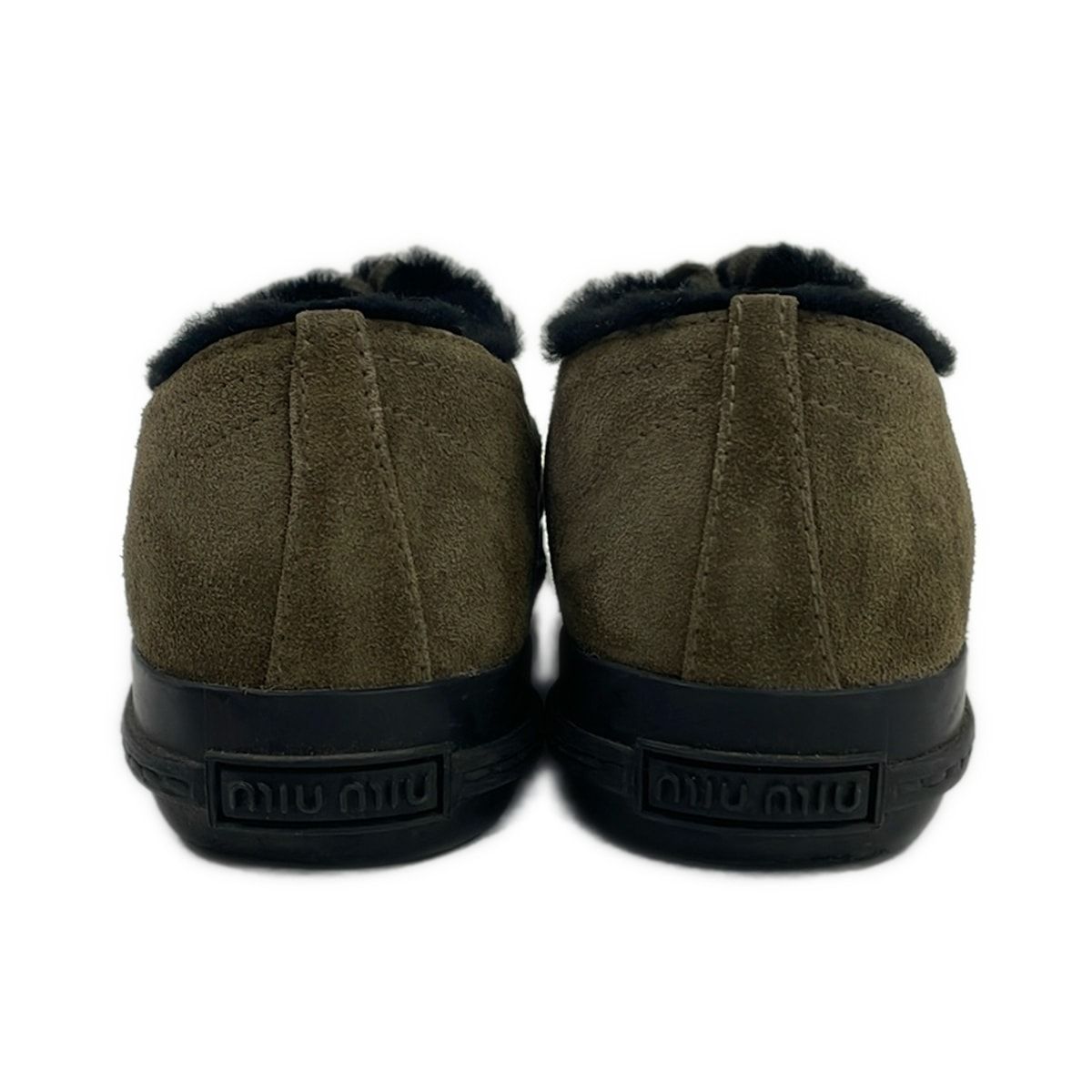 Miu Miu Sneakers 37.5 Khaki Black Visual Shearling — view 3