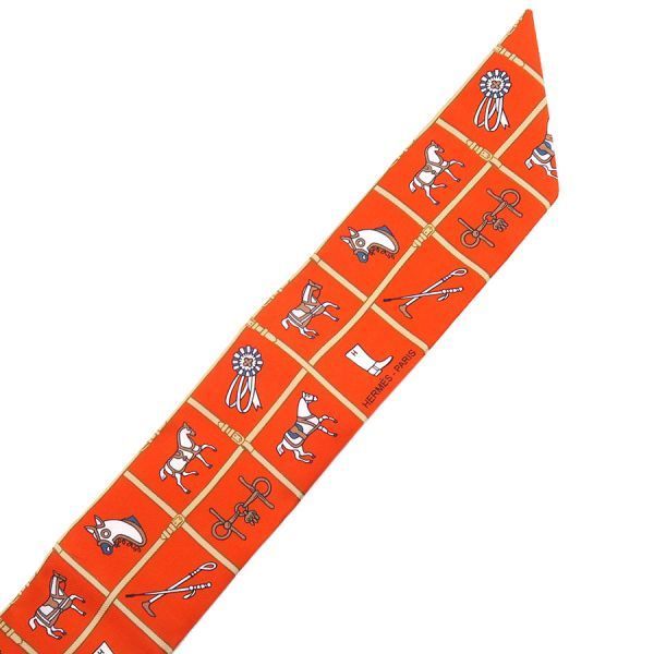 Hermes Twilly Scarf Orange — view 7