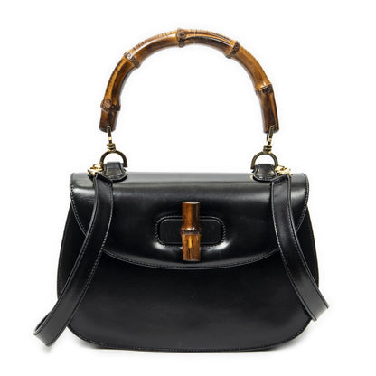 Gucci Midi Ambabu Top Handle Flap Black Smooth Calfskin