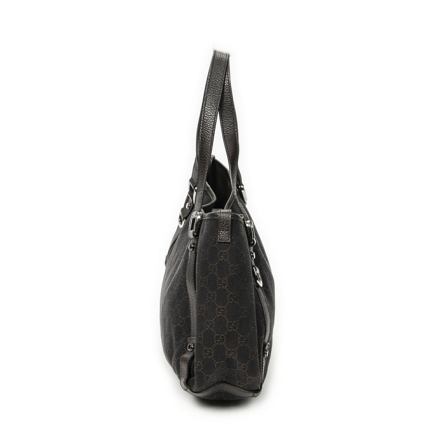 Gucci Abbey Hobo Diagonal Dark Brown GG Denim Canvas — view 4