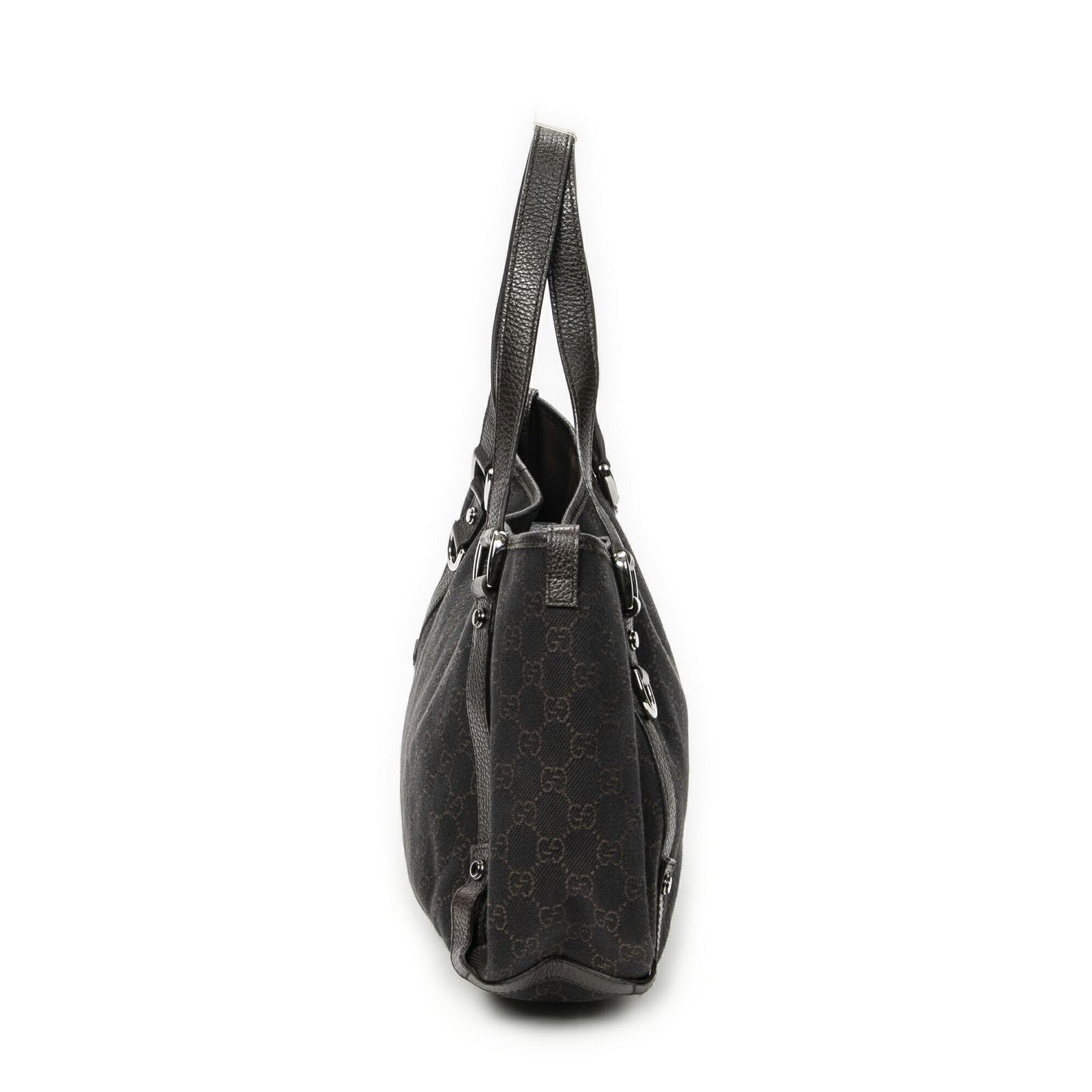 Gucci Abbey Hobo Diagonal Dark Brown GG Denim Canvas — view 4