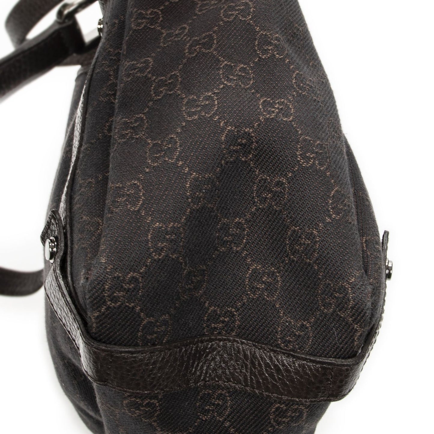 Gucci Abbey Hobo Diagonal Dark Brown GG Denim Canvas — view 7