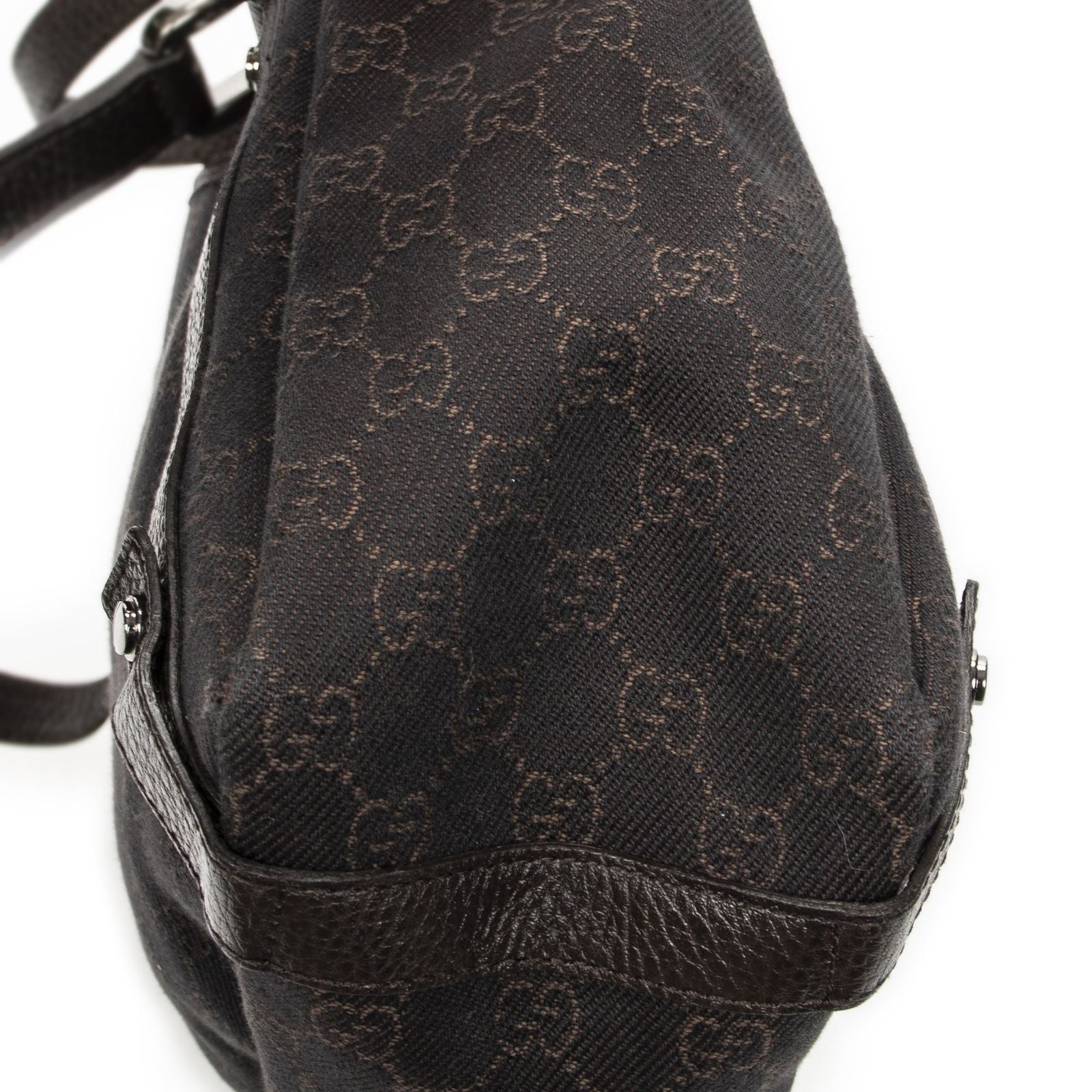 Gucci Abbey Hobo Diagonal Dark Brown GG Denim Canvas — view 7