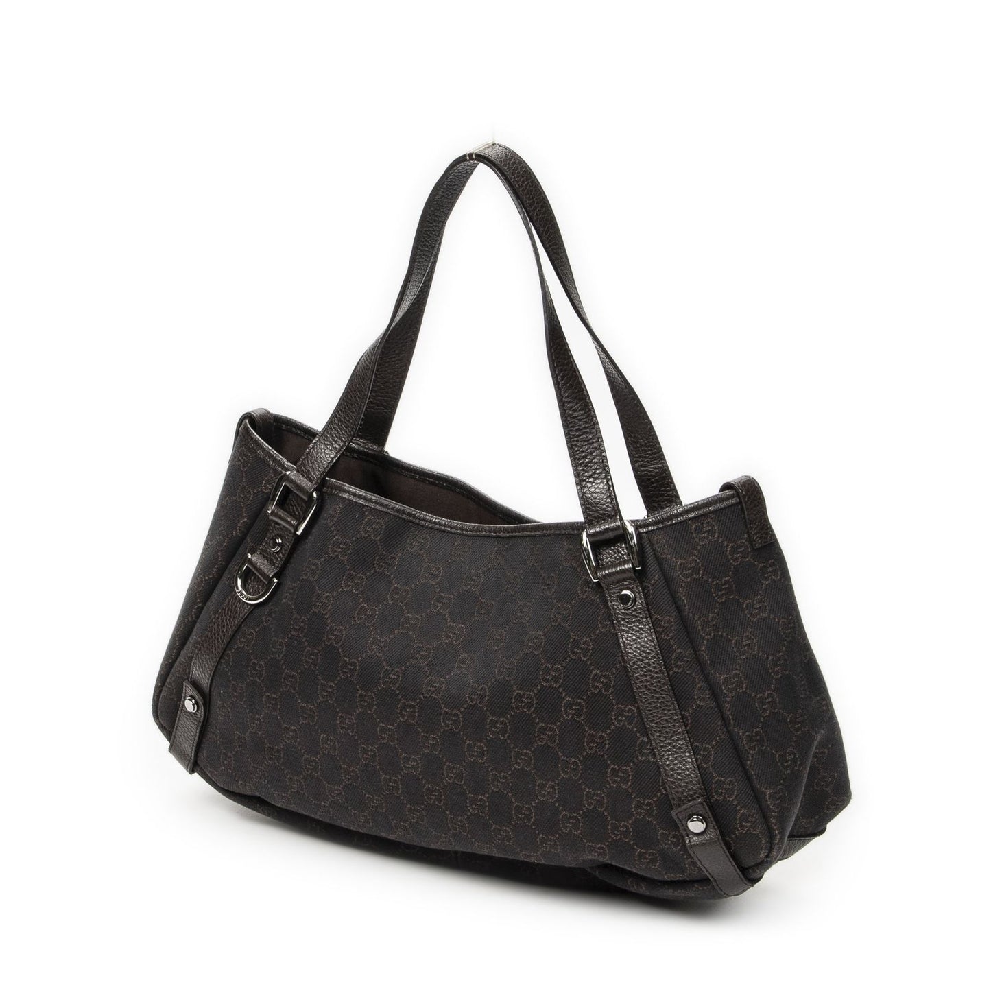Gucci Abbey Hobo Diagonal Dark Brown GG Denim Canvas — view 2
