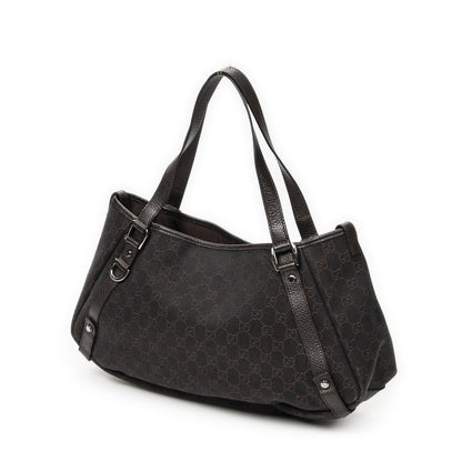 Gucci Abbey Hobo Diagonal Dark Brown GG Denim Canvas — view 2
