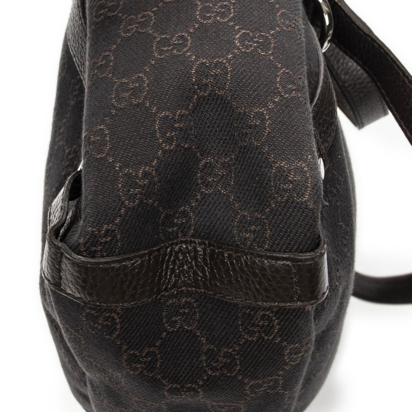 Gucci Abbey Hobo Diagonal Dark Brown GG Denim Canvas — view 8