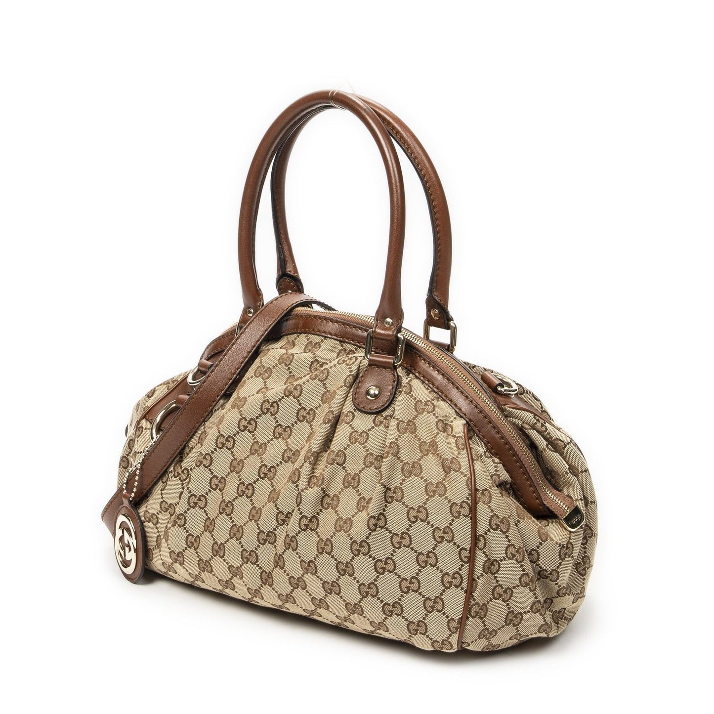 Gucci Ski Boston Beige Brown GG Canvas Messenger — view 2
