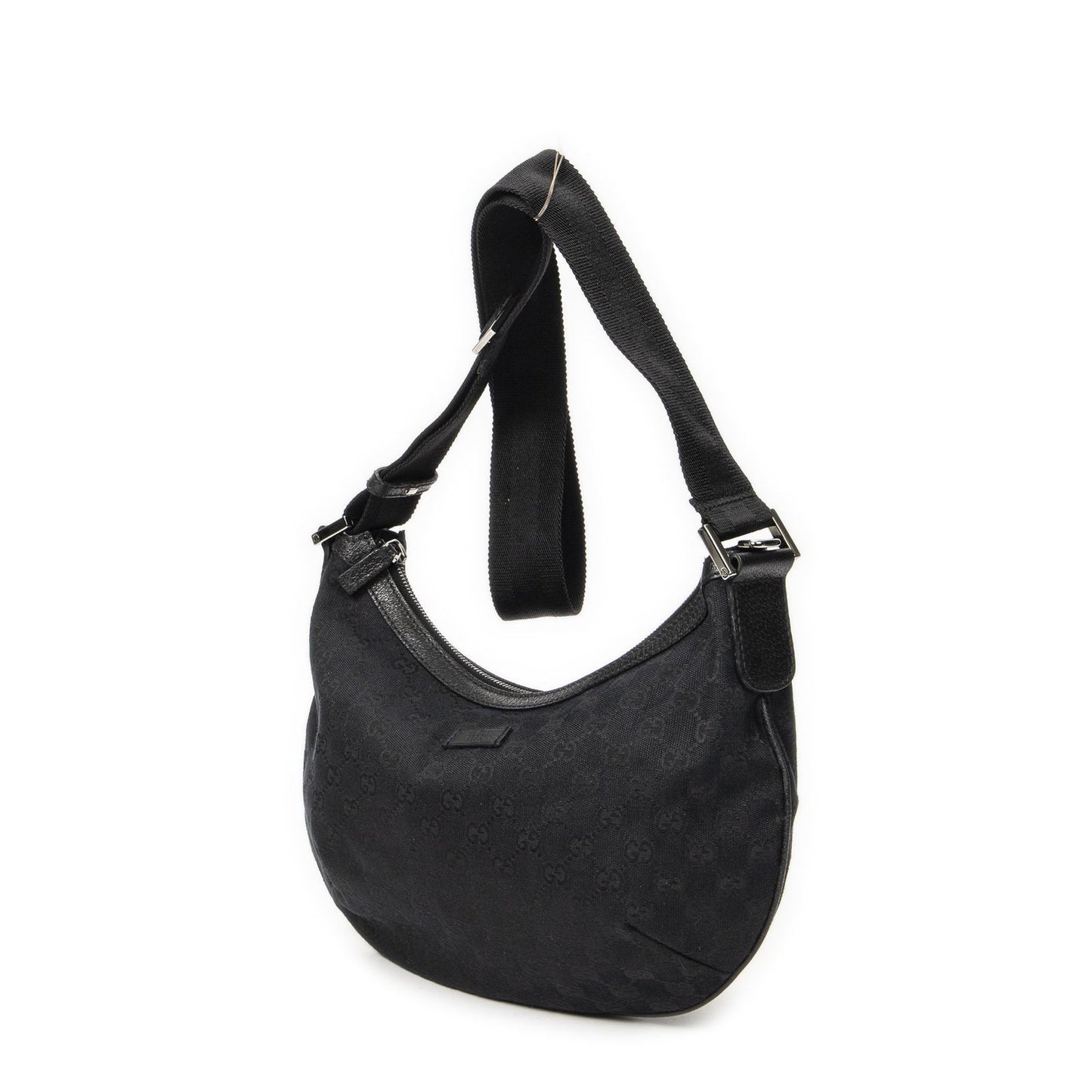 Gucci Half Moon Zip Messenger Black GG Canvas — view 2
