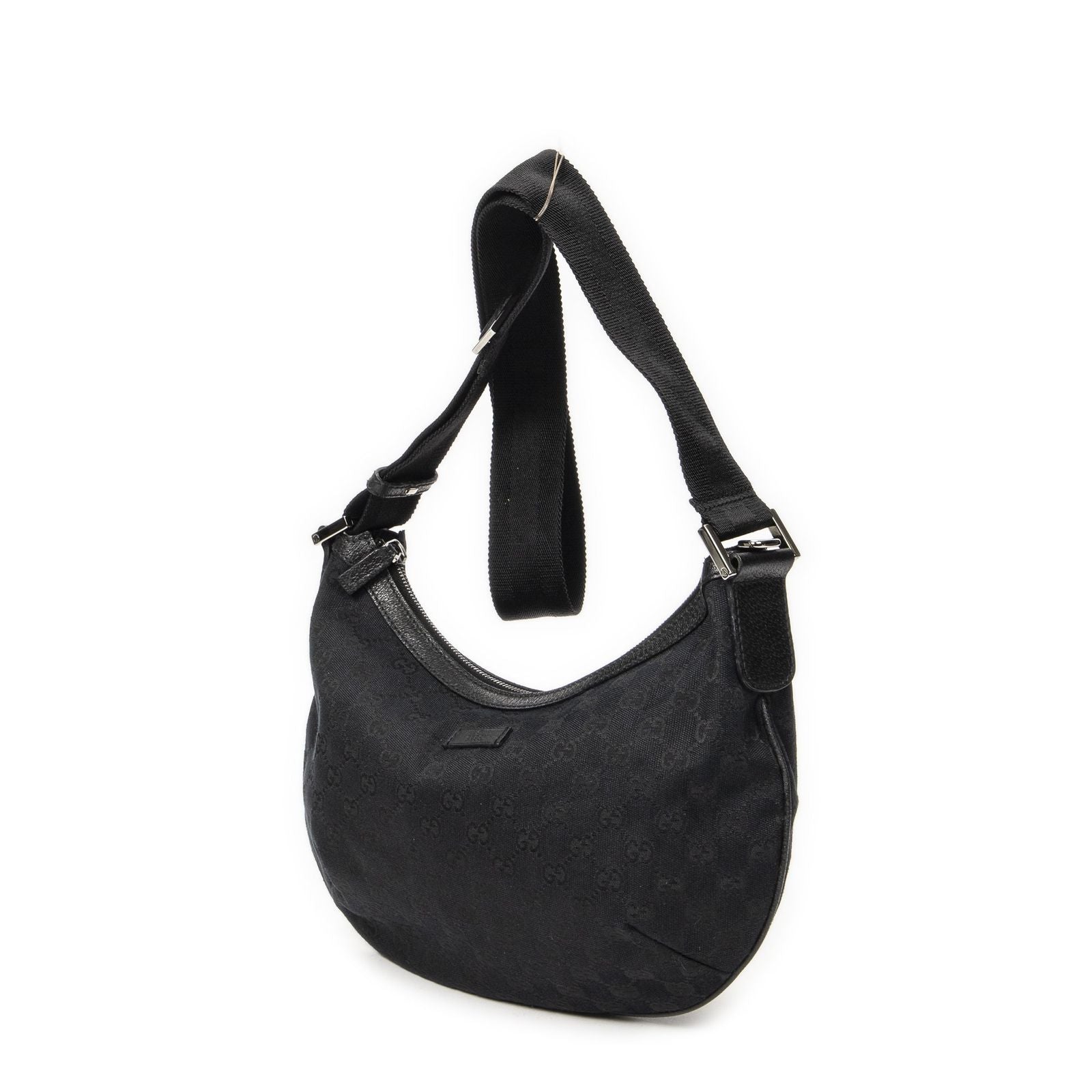 Gucci Half Moon Zip Messenger Black GG Canvas — view 2