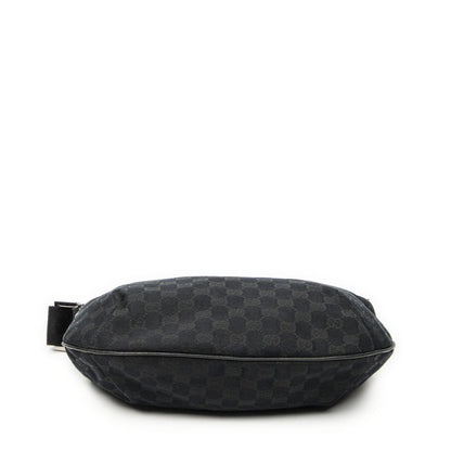 Gucci Half Moon Zip Messenger Black GG Canvas — view 6