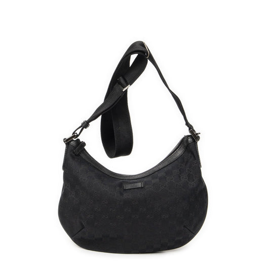 Gucci Half Moon Zip Messenger Black GG Canvas