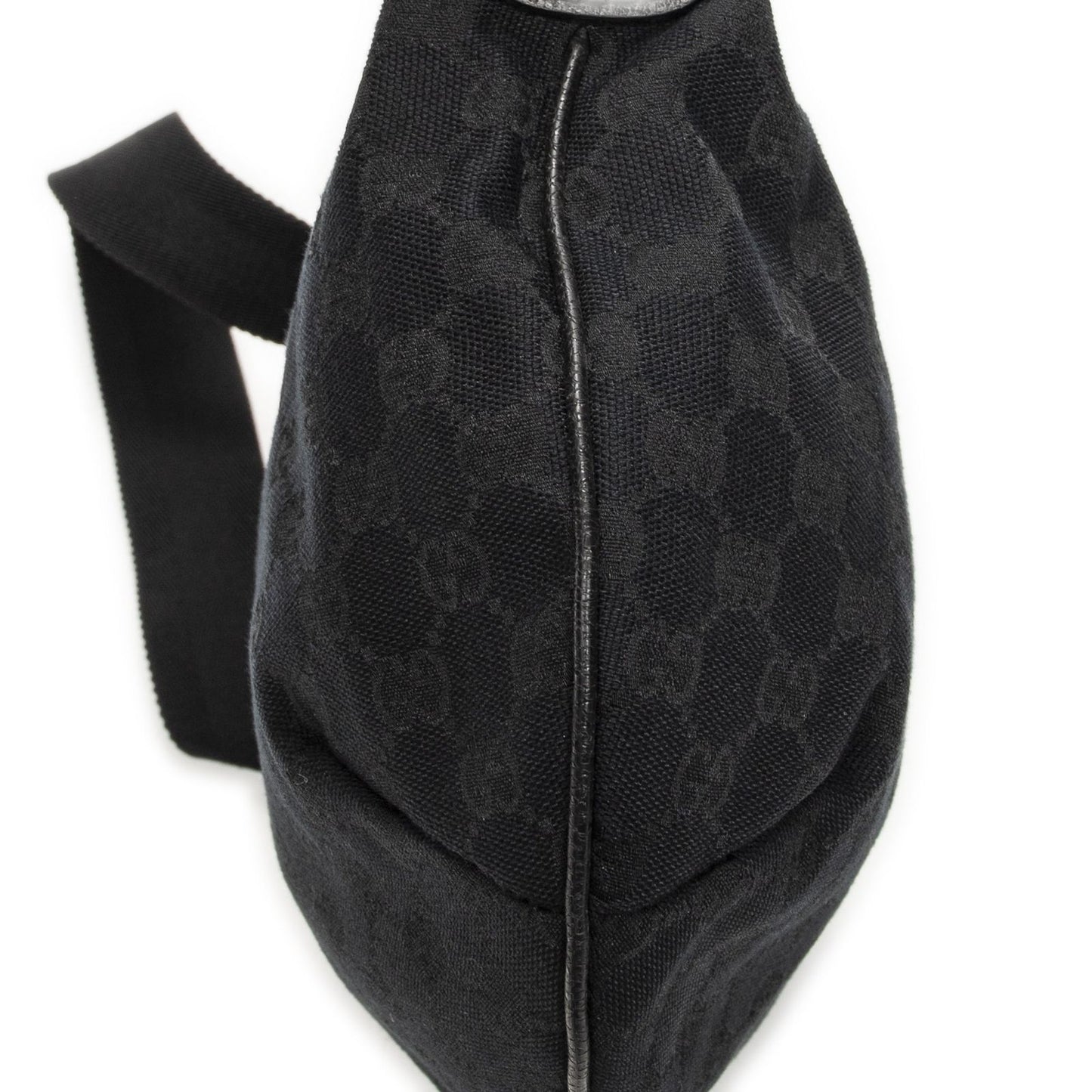 Gucci Half Moon Zip Messenger Black GG Canvas — view 7