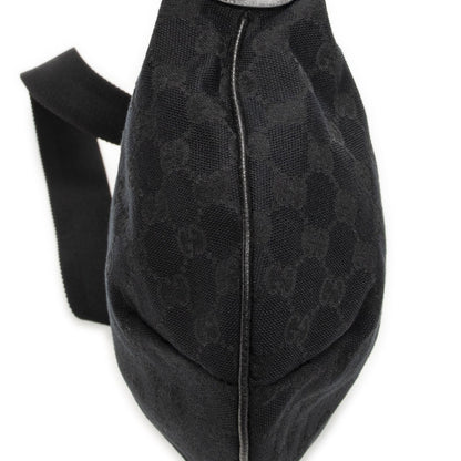 Gucci Half Moon Zip Messenger Black GG Canvas — view 7