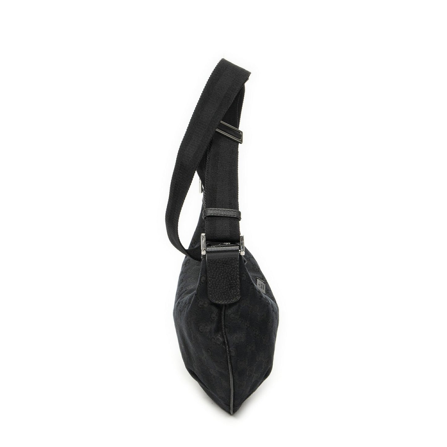 Gucci Half Moon Zip Messenger Black GG Canvas — view 4