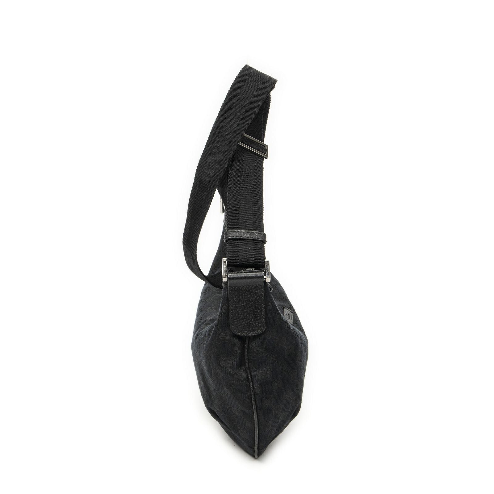 Gucci Half Moon Zip Messenger Black GG Canvas — view 4