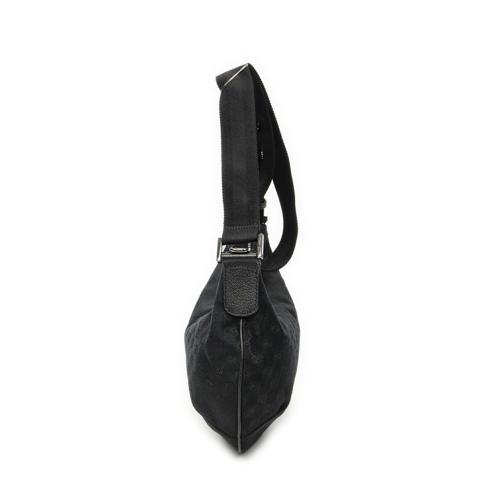 Gucci Half Moon Zip Messenger Black GG Canvas — view 3
