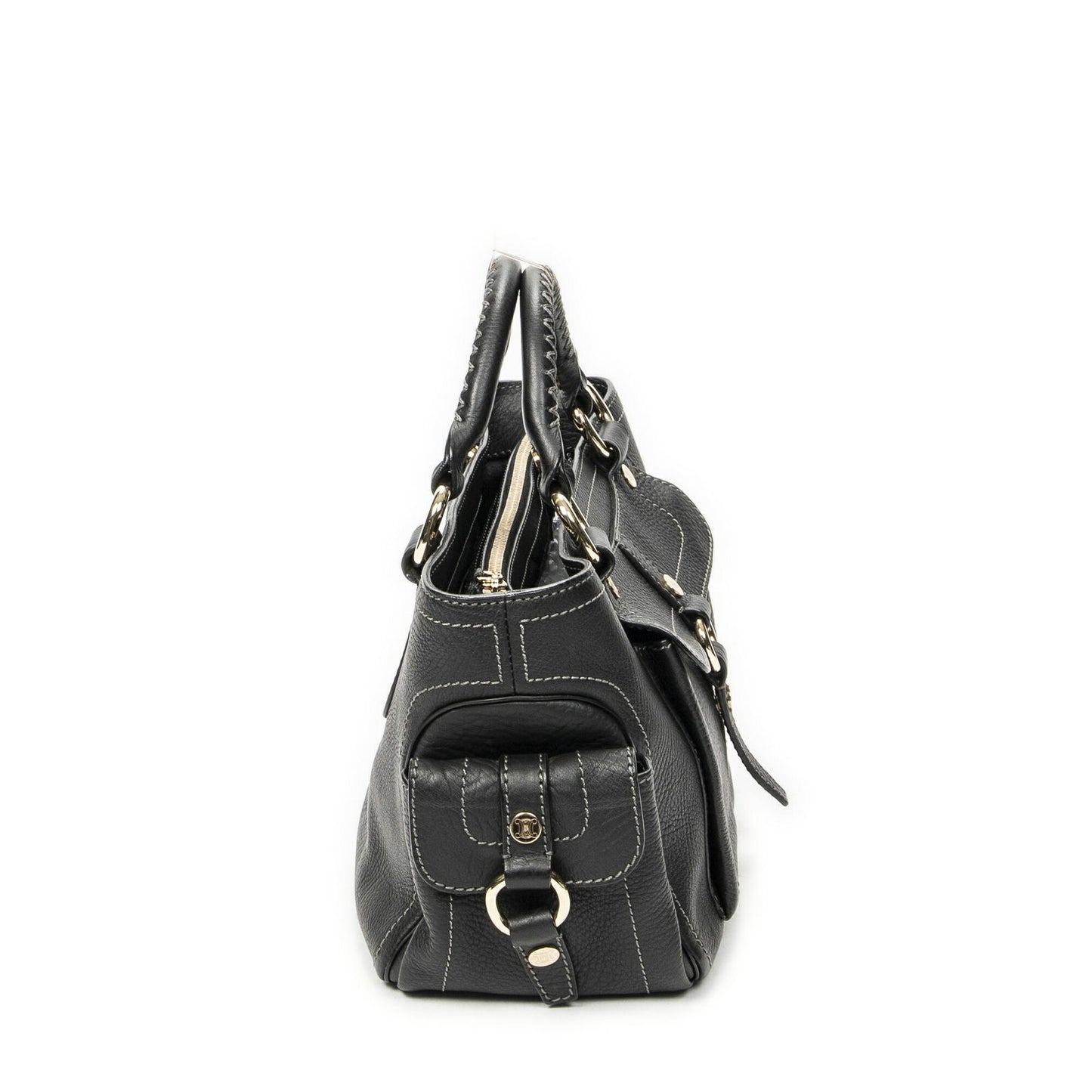 Celine Boogie Bag Black Gray Calfskin Leather — view 4