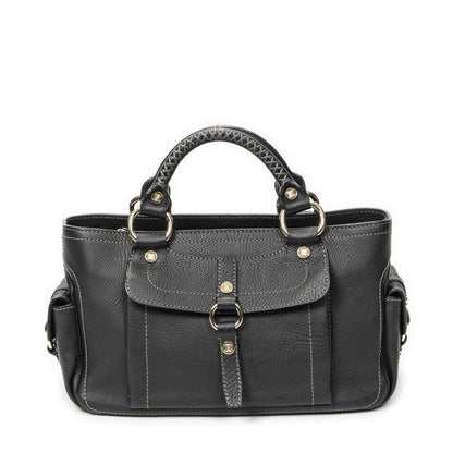 Celine Boogie Bag Black Gray Calfskin Leather