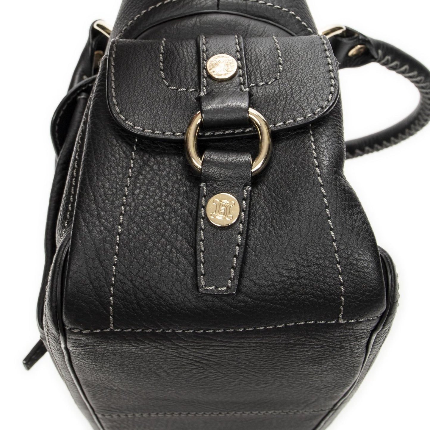 Celine Boogie Bag Black Gray Calfskin Leather — view 8
